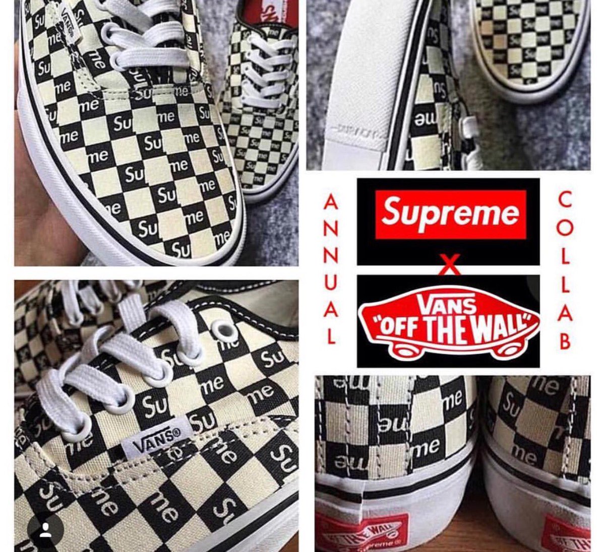 vans x supreme checkered
