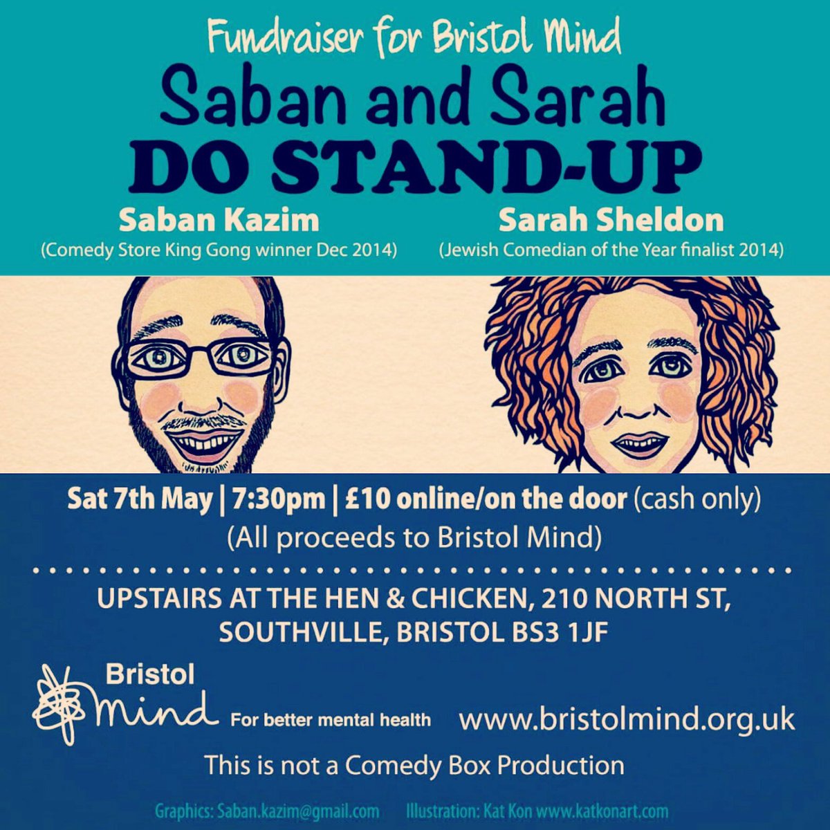 Tommorow night doing our show for Bristol Mind @BristolMind <a href="/sarahlsheldon/">sarah sheldon</a> <a href="/HenAndChicken/">Hen&Chicken-Bristol</a> <a href="/bbcrb/">BBC Radio Bristol</a> <a href="/eventbrite/">Eventbrite</a>