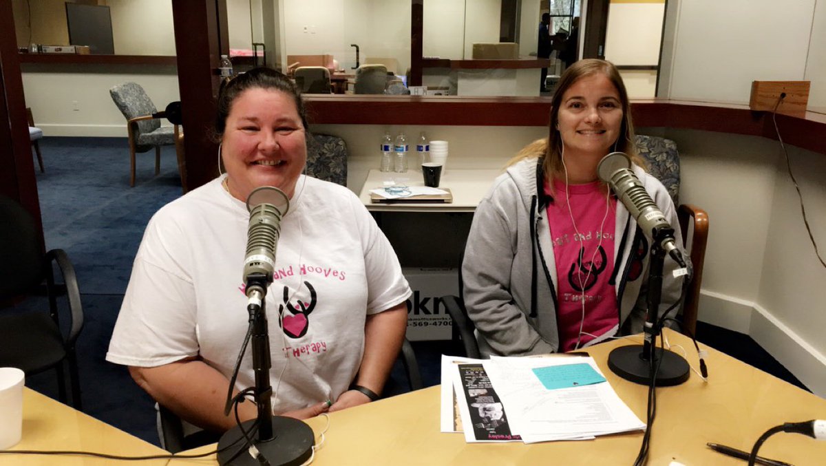 LIVE is Melissa Sargent, Founder/President of Heart and Hooves Therapy and Juanita Curtice, volunteer 💞