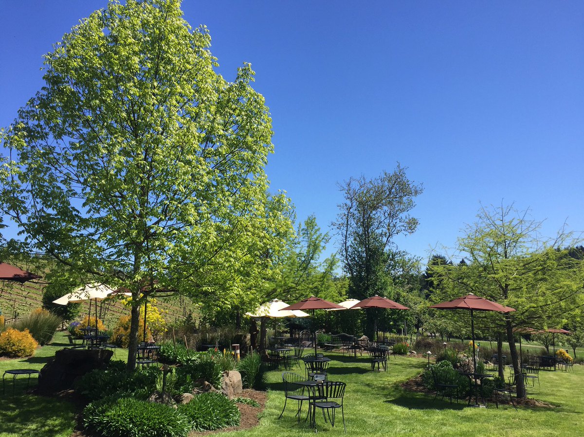 Enjoy a beautiful weekend sipping #wine with #friends in our Water Garden! #orwine #pnw