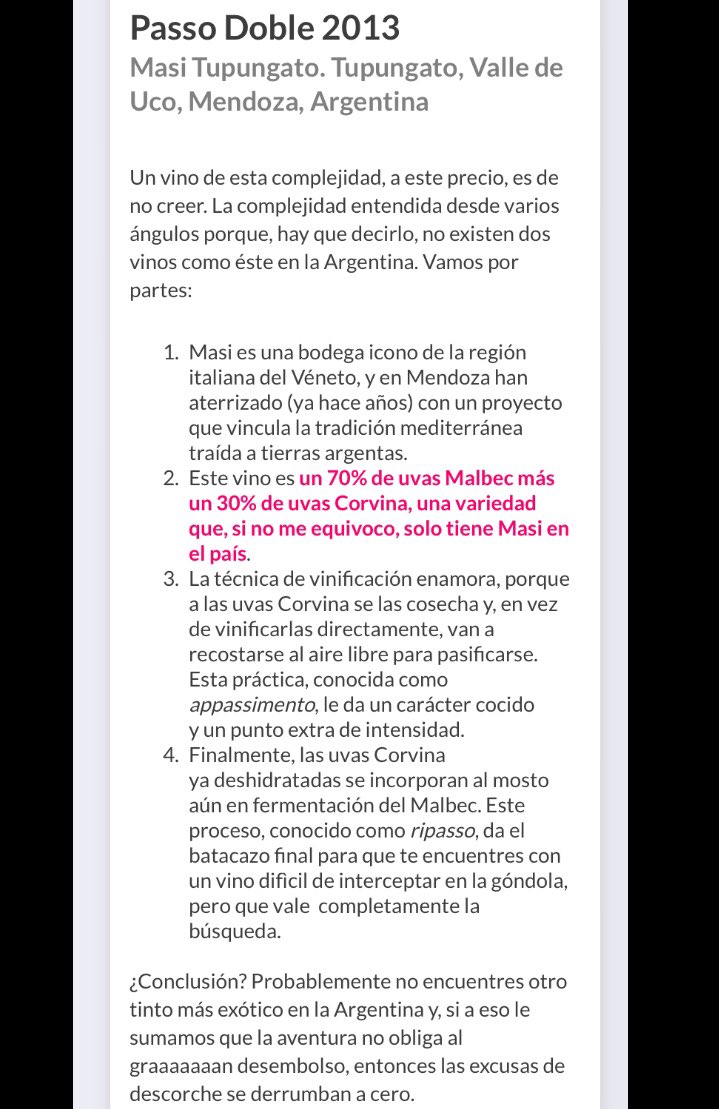 QuelhueWineShop's tweet photo. Una linda recomendación del #Masi #PassoDoble que lo encontras en nuestra Vinoteca!! Por @MarianoBragaOK https://t.co/QzGNIe8k0u