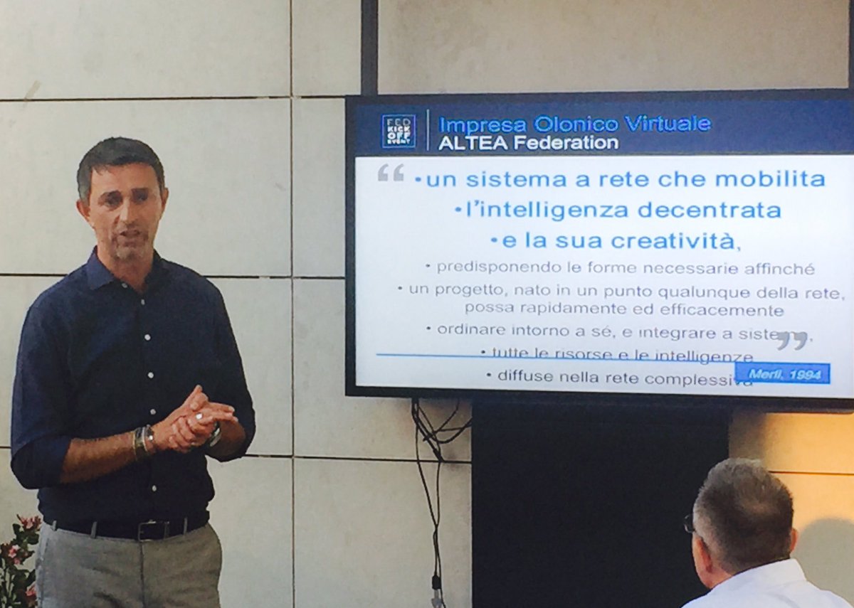 <a href="/aruscica/">Andrea Ruscica</a> riprende il concetto di impresa olonico virtuale con il team <a href="/PLMSYSTEMS/">PLM SYSTEMS</a> #fedkickoff @AlteaSpA