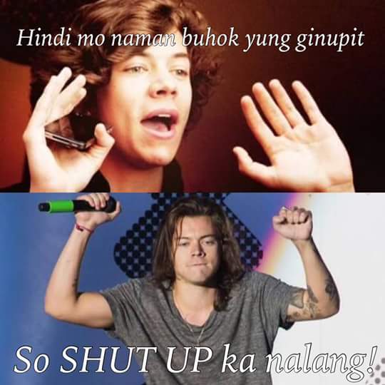 fvcklarryfeels's tweet photo. tangina hahahahahaha #SoShutUpNaLangSeries  #RIPHarrysHair https://t.co/IeP3JqEhtj