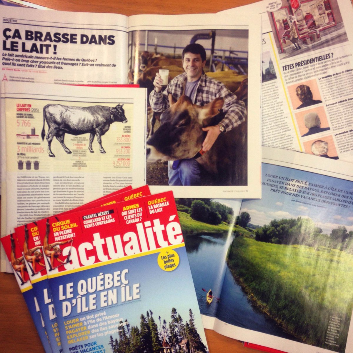 Lactualite's tweet photo. Tout beau, tout chaud: voici le nouveau numéro! À lire: la bataille du lait, la mutation du @Cirque, la permaculture https://t.co/lrSJm44tt8