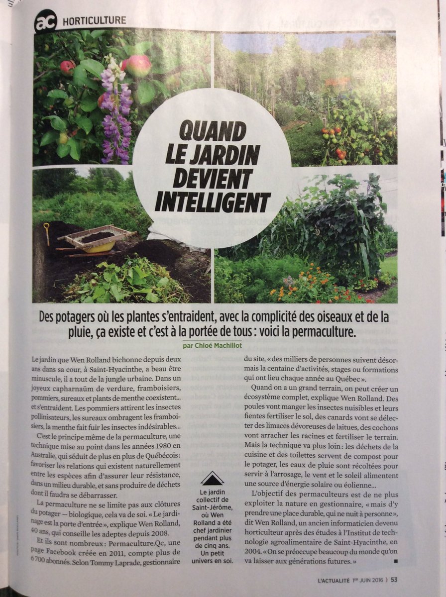 ChloeMachillot's tweet photo. C'est quoi la permaculture ? Révélations dans le dernier numéro de @Lactualite #permaculture #lactualite 🌱🍄🌸🐸 https://t.co/wMtW9WpO1d