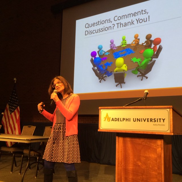 AdelphiSWDean's tweet image. Congrats to Dr. Dawn Belkin Martinez who spoke about Social Justice in Clinical Practice to 250 SSW alumni today