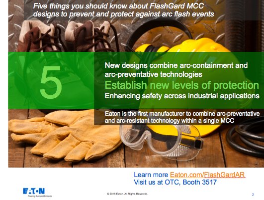 eatoncorp's tweet photo. 5 things to know about our #FlashGard arc-resistant #MCC: #5 It helps establish new levels of protection https://t.co/ggsCWPLezR