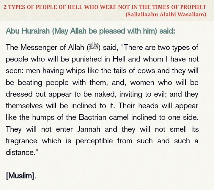Sealed_Nectar01's tweet photo. #HadithOfTheDay #PeopleOfHell #DressedButNaked #Warning #ShareTheKhair https://t.co/wzwZiLBIqn