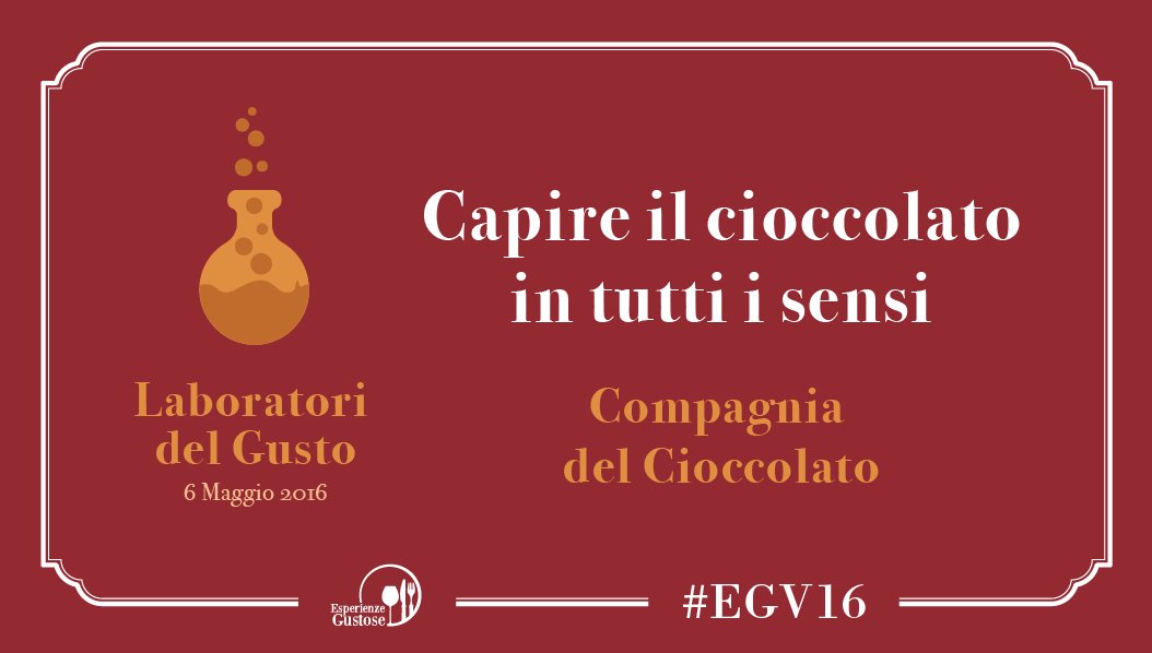 esperienzegusto's tweet photo. A breve il Laboratorio del Gusto "Capire il cioccolato, in tutti i sensi" con la #CompagniaDelCioccolato. #EGV16 https://t.co/6Xn7sDFsPB