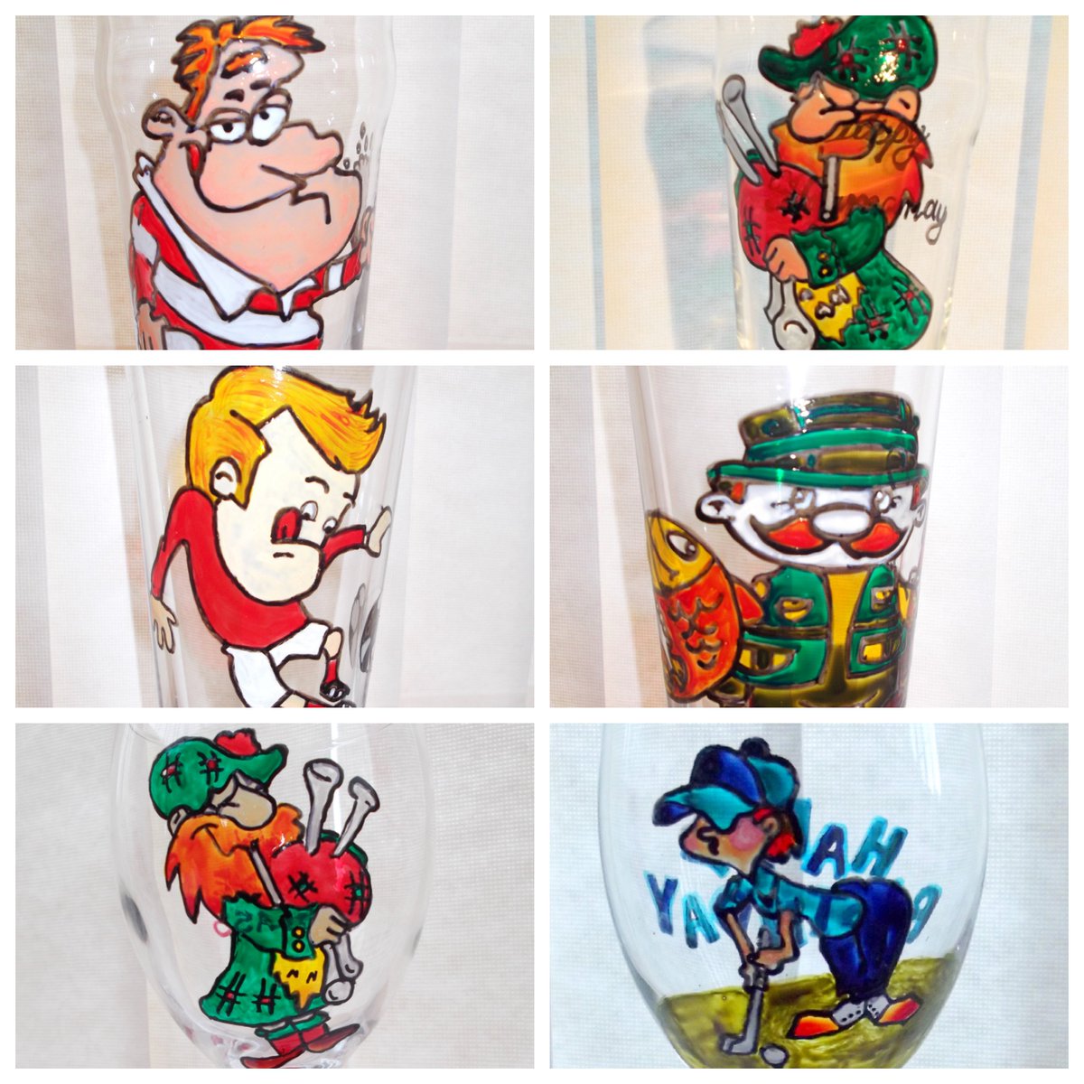 Bespoke unique gift for #Fathersday #perfectgift #handpaintedglasses #bespoke  #dad #sport  #WrexhamRocks