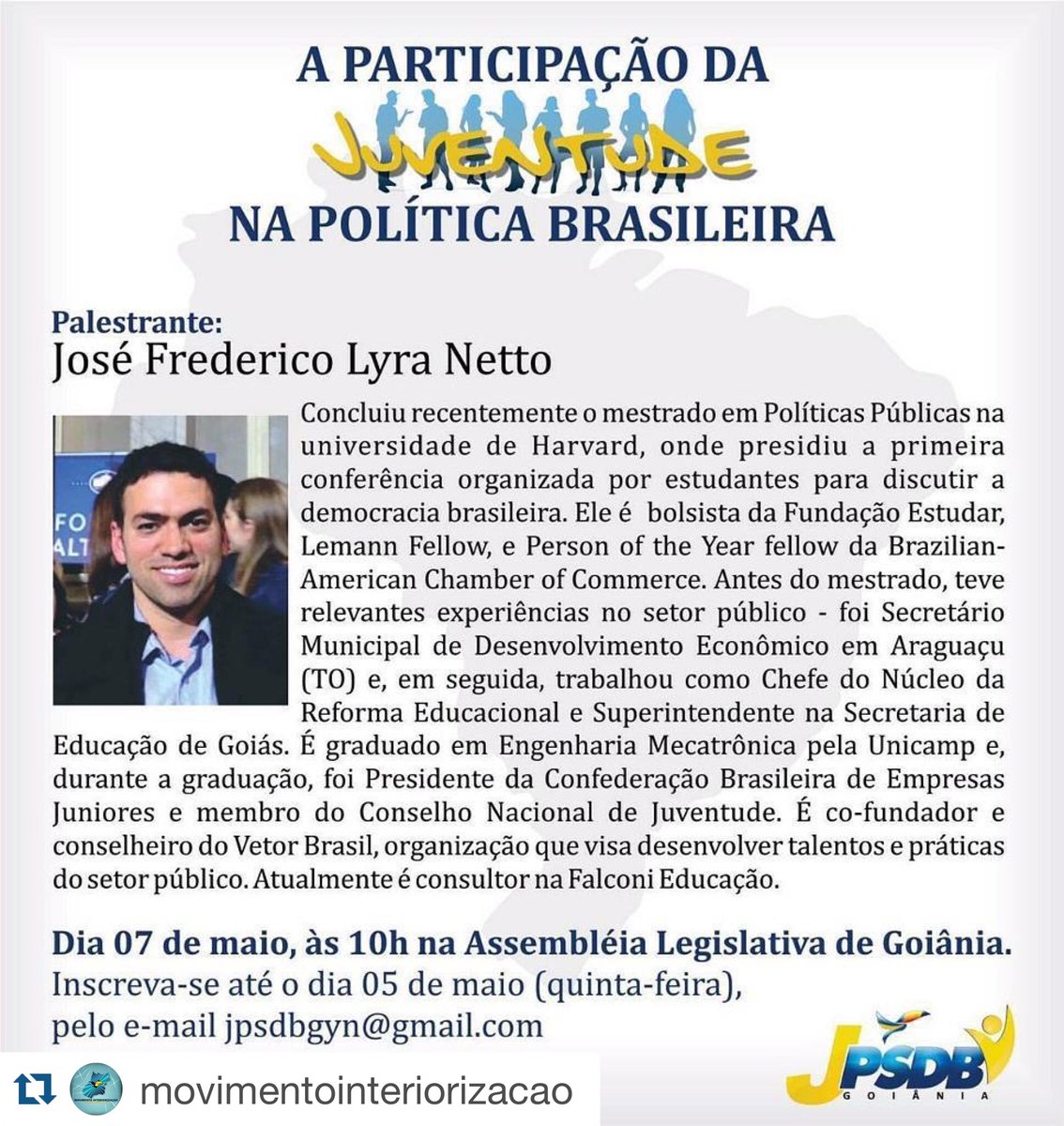Fala_Juventude's tweet photo. INSCRIÇÕES PRORROGADAS! Corre que dá tempo. 
Ah! Bom lembrar que a palestra vale horas, viu?! Ótima oportunidade. https://t.co/k7jZiSO8S0