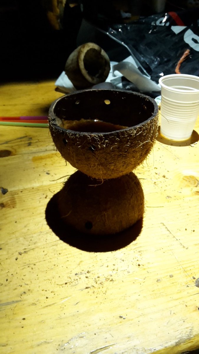 ExplorersGeffen's tweet photo. Van kokosnoot naar drinkbeker. Het avondprogramma van ons weekend is geslaagd! https://t.co/PdAtkq9ouc