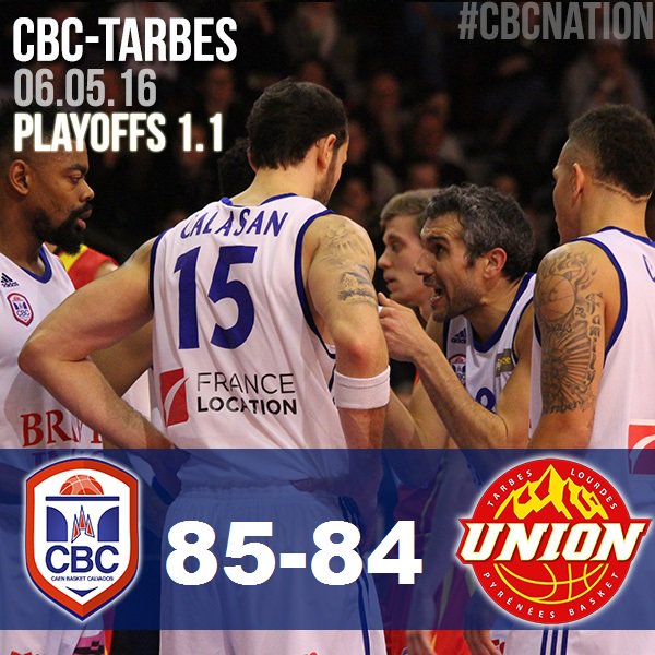 CaenBC14's tweet photo. VICTOIRRRRRE ! #Playoffs2016 Un max de #RT ! CBC-TARBES #NM1 #CBCNation @ffbasketball @nicolas88batum https://t.co/h0IP6m6YBn