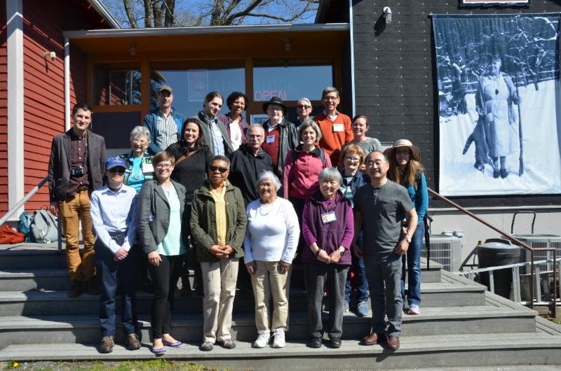 keralovell's tweet photo. Yay! Excited to finally see our #ASEH2016 group shot from the front of the #BainbridgeIsland #history museum. https://t.co/QcaRFwwlS9