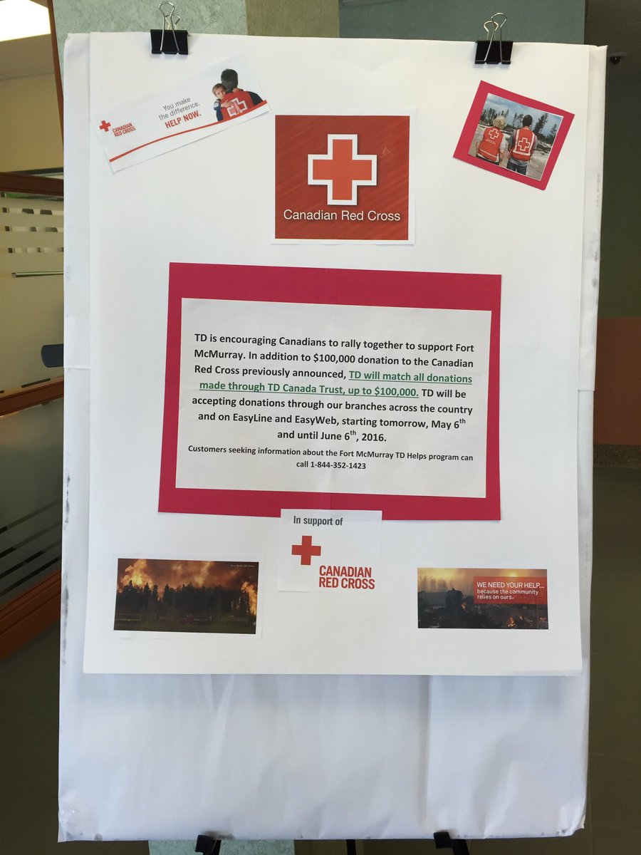 Join TD in making donations to #CANADIANREDCROSS #JERICHO <a href="/Carinalawtd/">Carina Law</a> @CSirovyak_TD