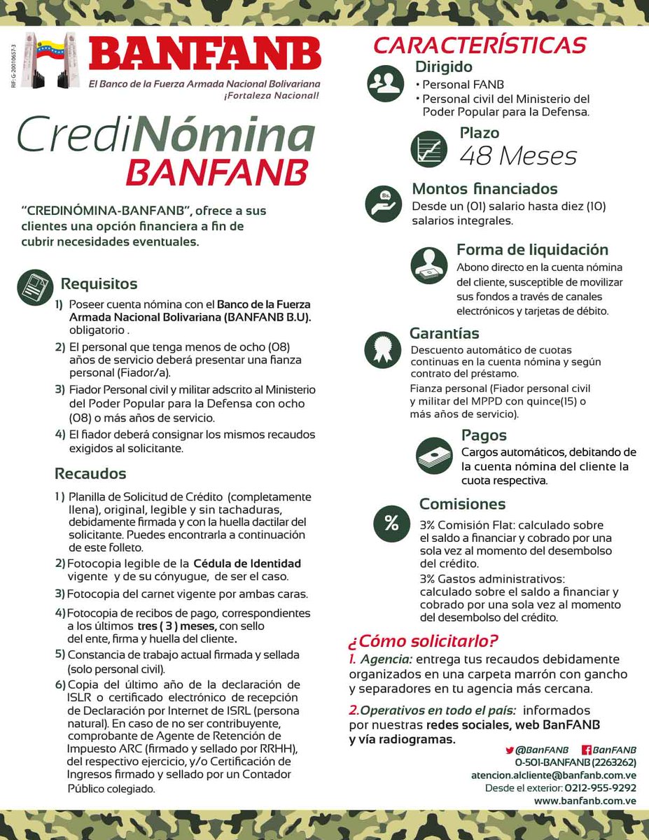 Para solicitar tu #CrediNómina BanFANB, estos son los pasos a seguir: