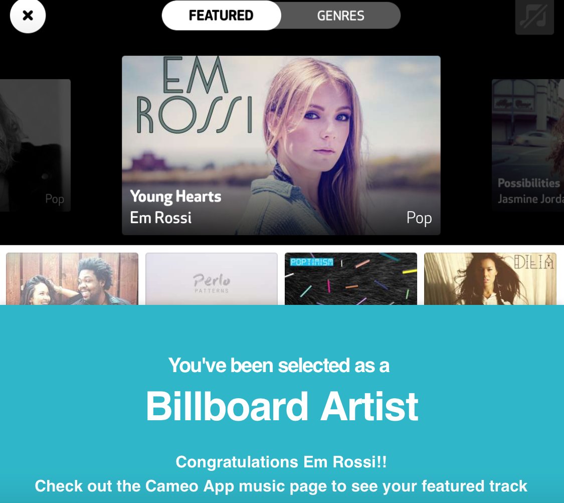 Wow!!! Thank you so much to Sabrina &amp; <a href="/cameoapp/">Cameo</a> for featuring me as a Billboard Artist! 

#MusicFriday #cameo