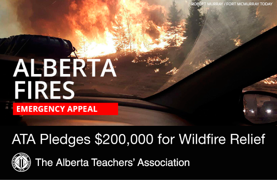 albertateachers's tweet image. Alberta's teachers pledge $200,000 for Wildfire Relief. teachers.ab.ca/News%20Room/We… #abed #ymmfire
