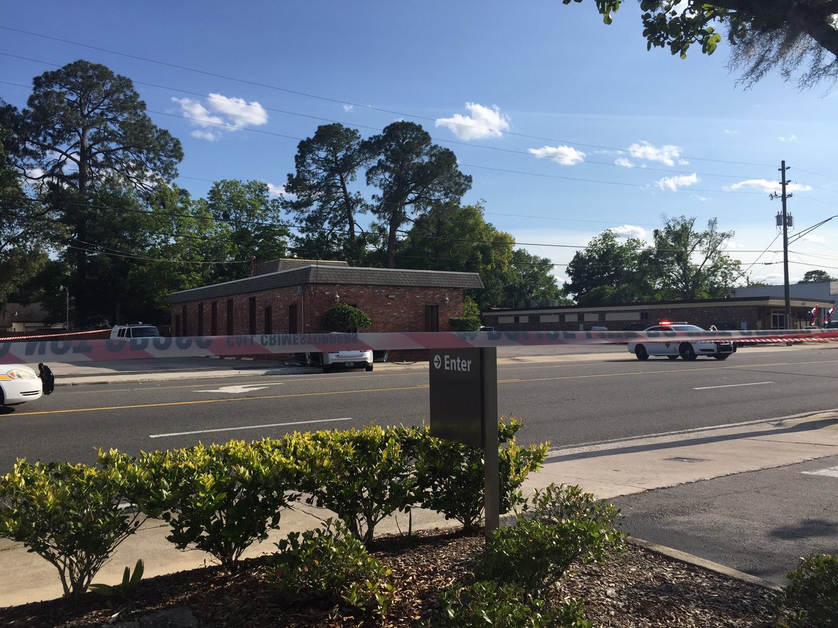 SamGraubard's tweet image. The car has a handicapped license plate. No word yet on condition of driver or pedestrian  @ActionNewsJax