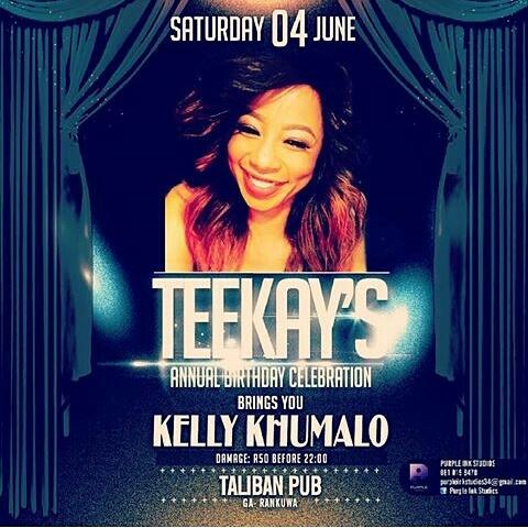 Siyanda_MC's tweet photo. @teekaykotu Annual Birthday Celebration Brings You @Kelly_Khumalo @Zuney_xx @DjMaphorisa @beatmochini 

@TalibanPub https://t.co/G4d9esoyNu