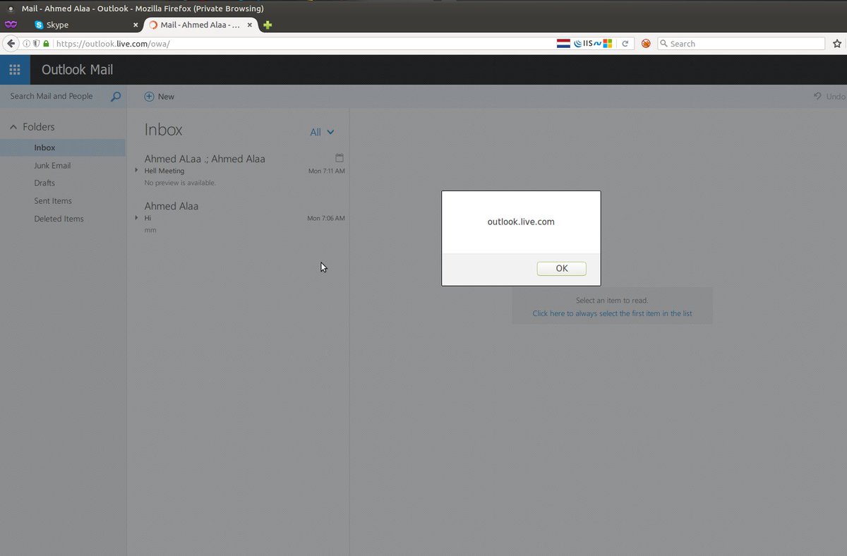Stored #XSS at Microsoft outlook.live.com  #MyFirstCatch in #bugbounty  ^_^ [fixed]