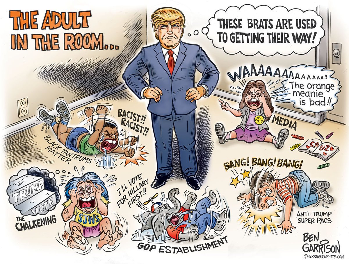 Image result for Cartoon Trump with the nevertrumpers