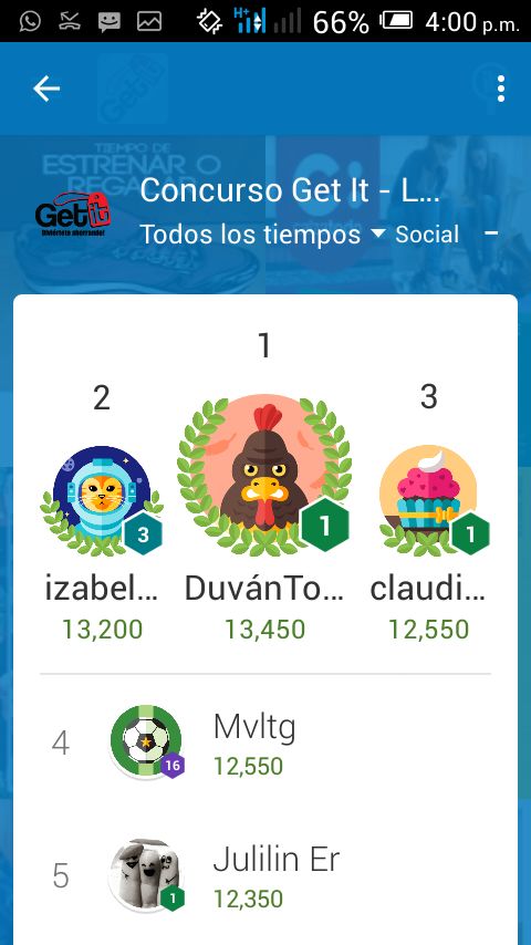 GetitColombia's tweet photo. Felicitaciones @01dum, GANADOR BONO $100.000 en La Tienda*! #DescargaGetit en https://t.co/uyNjybnyod y gana premios https://t.co/I9EjEypYrr