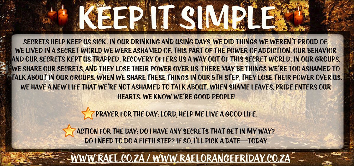 RAELRecovery's tweet image. "So live that you wouldn’t be ashamed to sell the family parrot to the town gossip." #stepfive #addiction #recovery