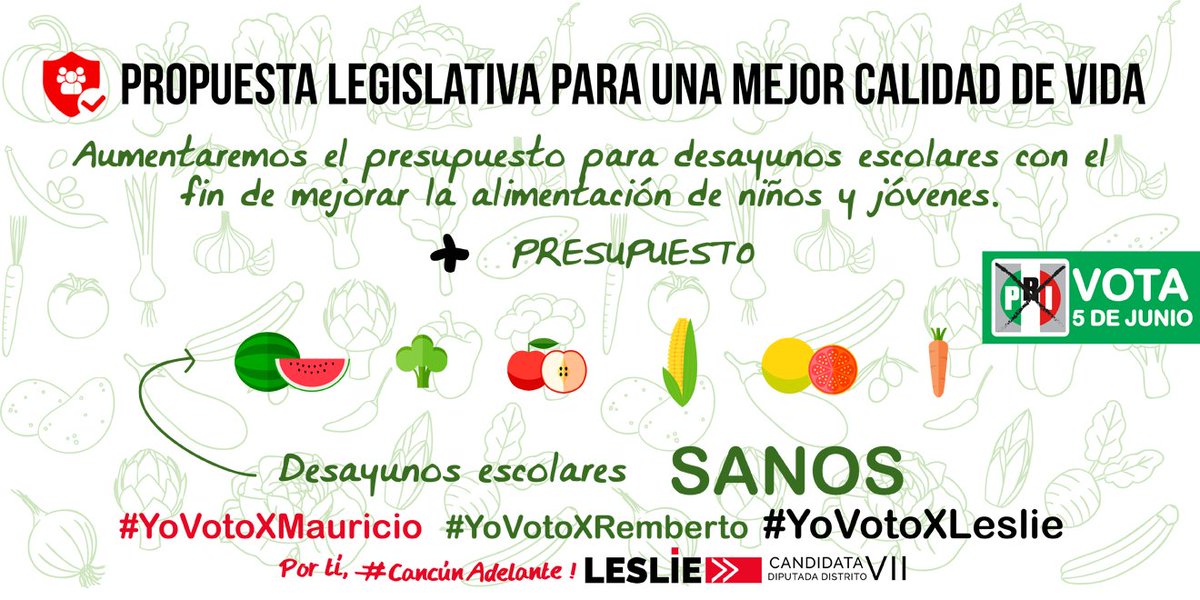 Hendricksles's tweet photo. Mejor alimentación para nuestros niños y jóvenes 🚼☝🍉🍲🍓 
#5dejunio #CancunAdelante #YoVotoXMauricio #YoVotoXLeslie https://t.co/MxtA7sHOPg