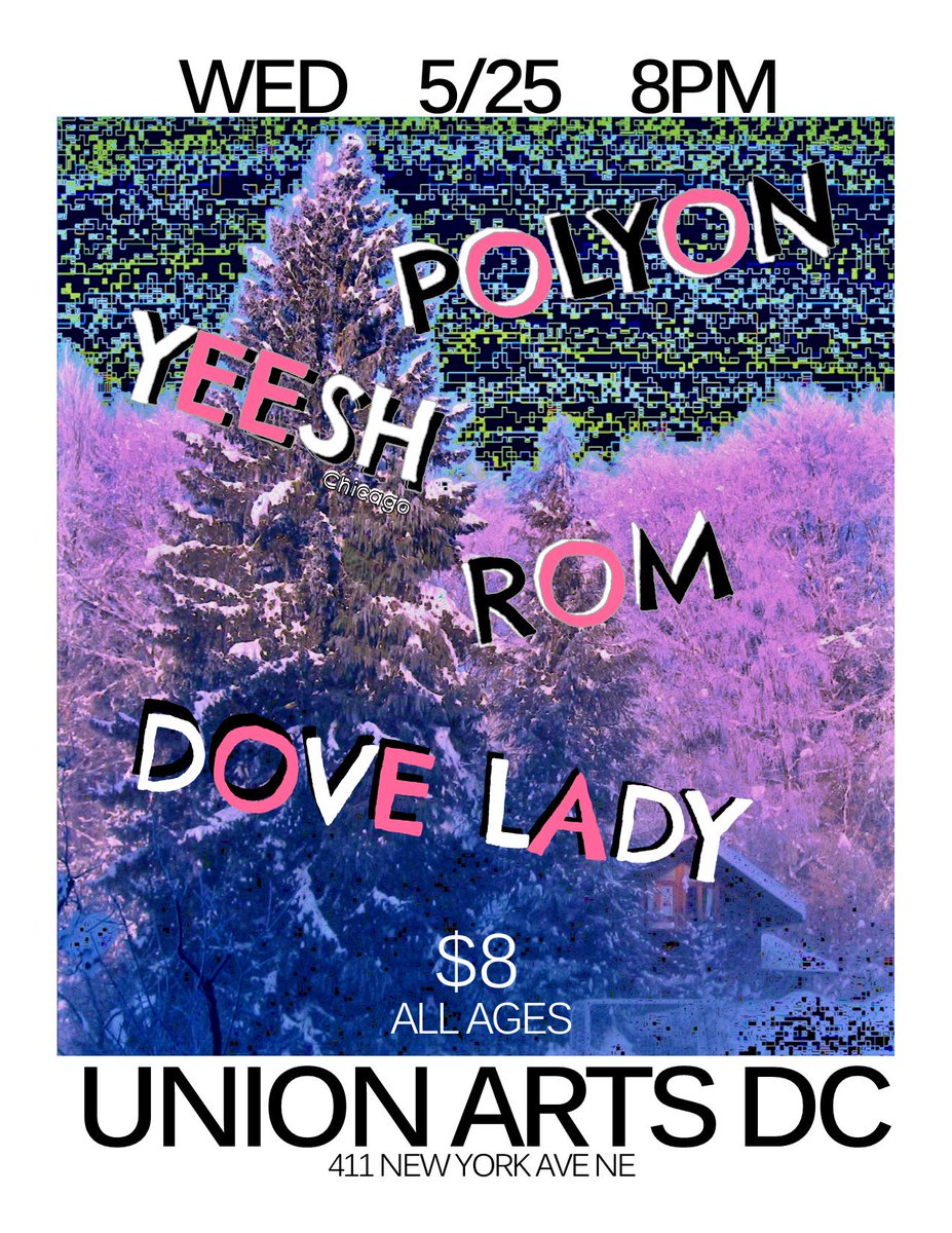 thisareROM's tweet image. Show next Wednesday @UnionArtsDC @polyonmusic @Buddyjams #dovelady  $8 wot a bargain