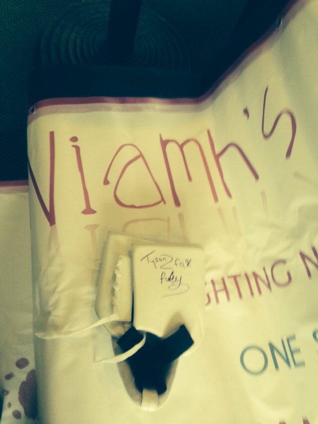 McDonaghPeter's tweet image. Thanks to @Tyson_Fury for signing a piece for @NiamhsNextStep supporting the charity RT