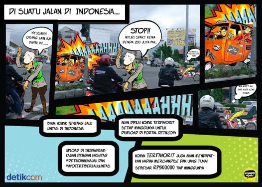 Tuangkan ide komikmu dalam kompetisi #detikomikinajah #ayotertiberlalulintas dapatkan hadiah mingguan 500rb rupiah