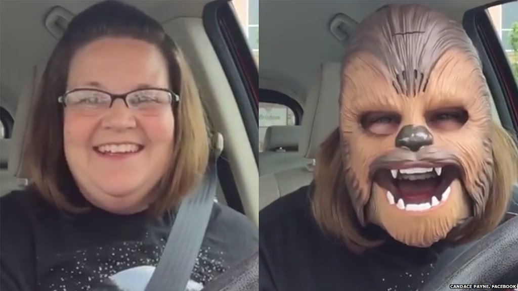 BBCWorld's tweet photo. "Oh, I'm such a happy Chewbacca!" - viral video now has over 90 million views https://t.co/2KSYPTV3ag https://t.co/lxtMp2GZWQ