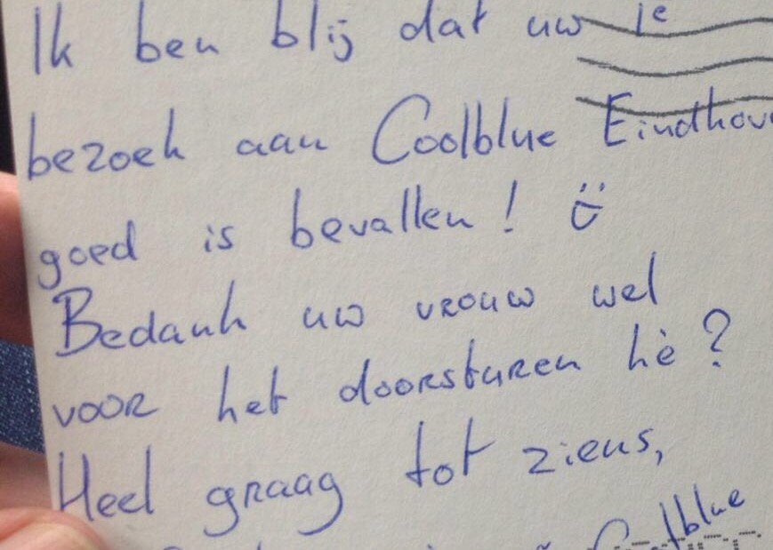 Kijk eens, wat aardig van <a href="/Coolblue/">Coolblue</a>