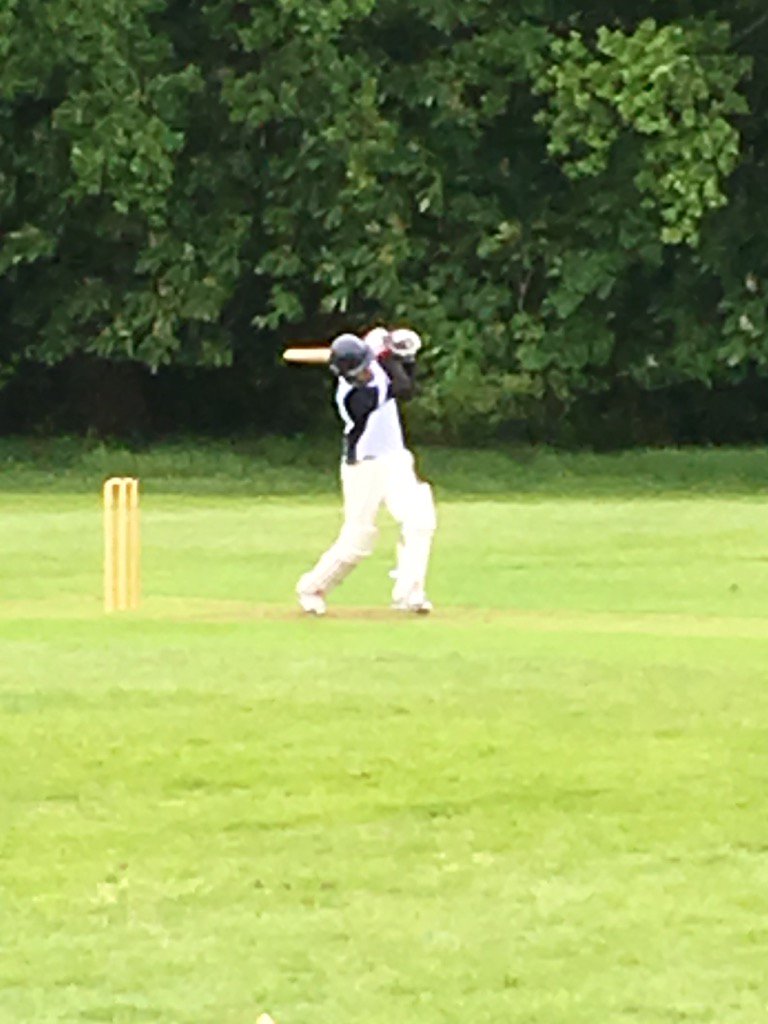 rhbsport's tweet photo. Hardy souls these cricketers on a damp morning. Super cover drive though. https://t.co/D4VSGZsv93