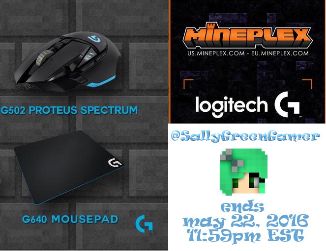 SallyGreenGamer's tweet image. Follow&amp;amp;ReTweet for a chance to win one of 3 gaming mouse+mousepad sets. Sponsored by @LogitechG &amp;amp; @Mineplex