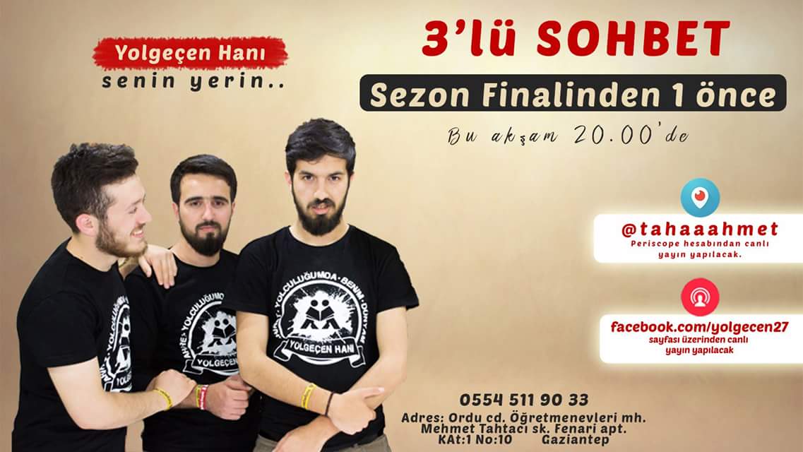 Sezon finalinden 1 önce :)
Bugün günlerde Yolgeçen Hanı!