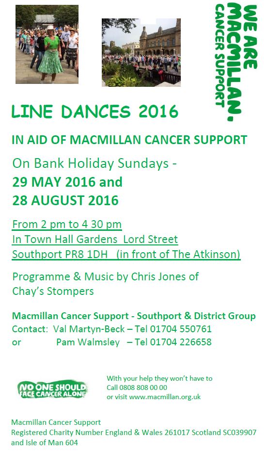 Macmillan Line Dance Sunday 29 May #southport #macmillan #charity