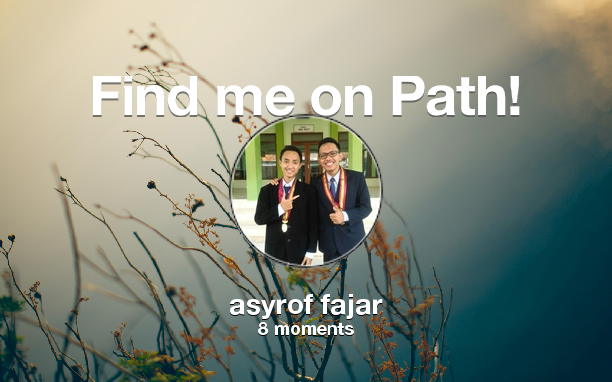 Asyrof_07's tweet photo. Find me on #Path now! Go to https://t.co/dRdRR3RR5y https://t.co/UQahtn6kry