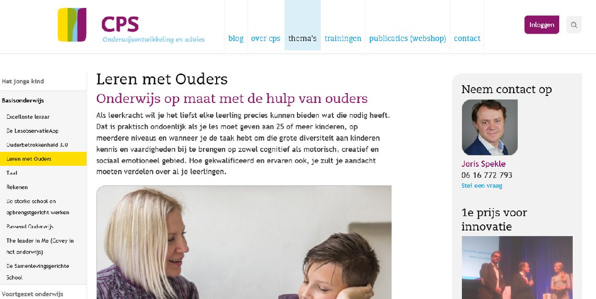 Sinds vandaag is de website in de lucht van Leren met Ouders - cps.nl/lerenmetouders (voorheen Partnerschapschool)