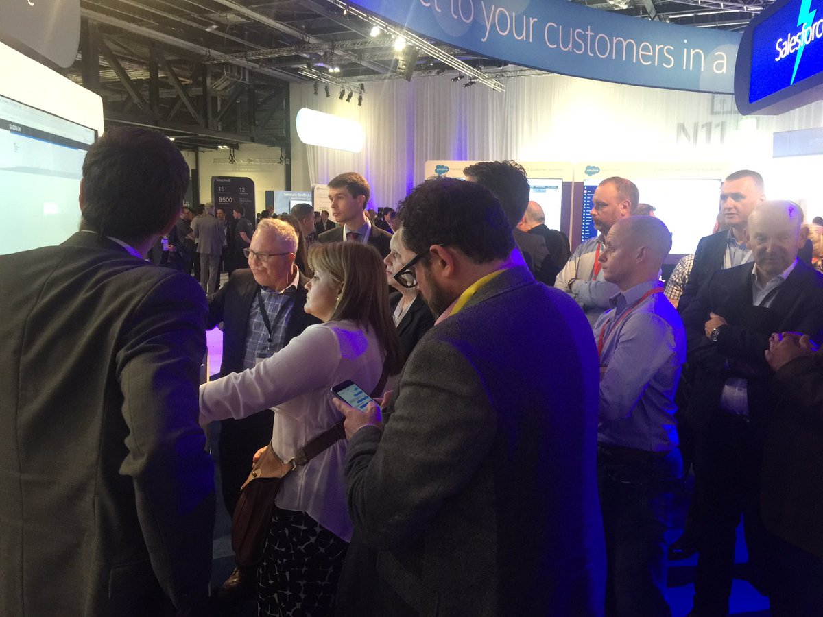 TimWrathall's tweet photo. Packed booth for public sector at Salesforce World Tour London #salesforcetour https://t.co/45nm53bGp8