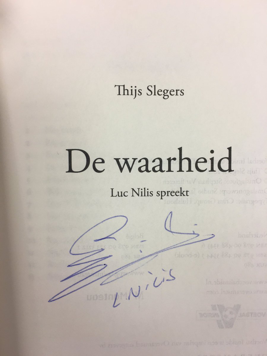 Wil jij nog een gesigneerd exemplaar van Luc Nilis #dewaarheid <a href="/thijsslegers/">thijsslegers</a>? Kijk snel hier facebook.com/BrunaVHV/posts…