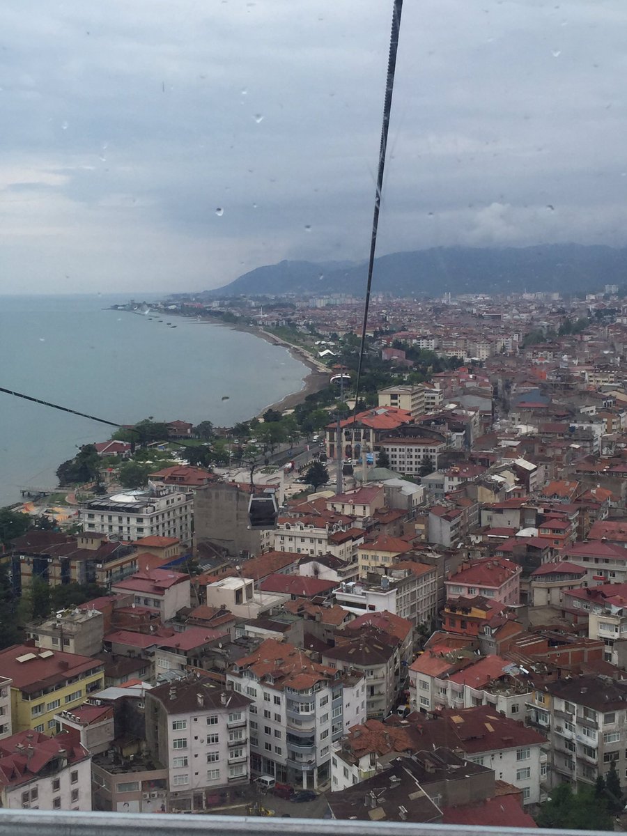 Ordu Boztepe de teleferikler şehir'e kuşbakışı