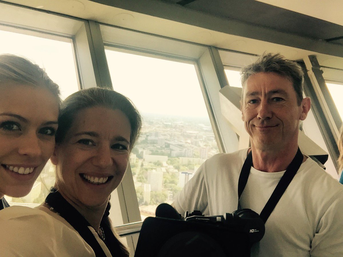 StefCNN's tweet photo. View of the track from 203m!Up @BerlinTVtower with @Nickishields &amp; @thereal_JDA #cnnsupercharged   @Berlin_ePrix https://t.co/kdio677JJI