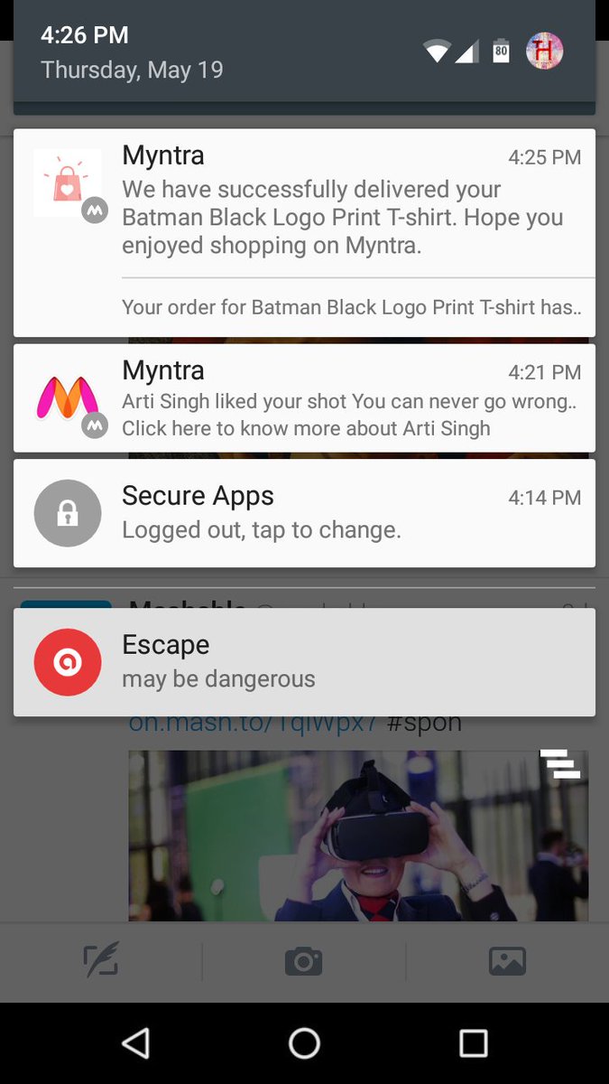harsh2echo2's tweet image. @myntra Enjoying this spam of msgs. Loving the Batman T-shirt. @MyntraSupport #appbug