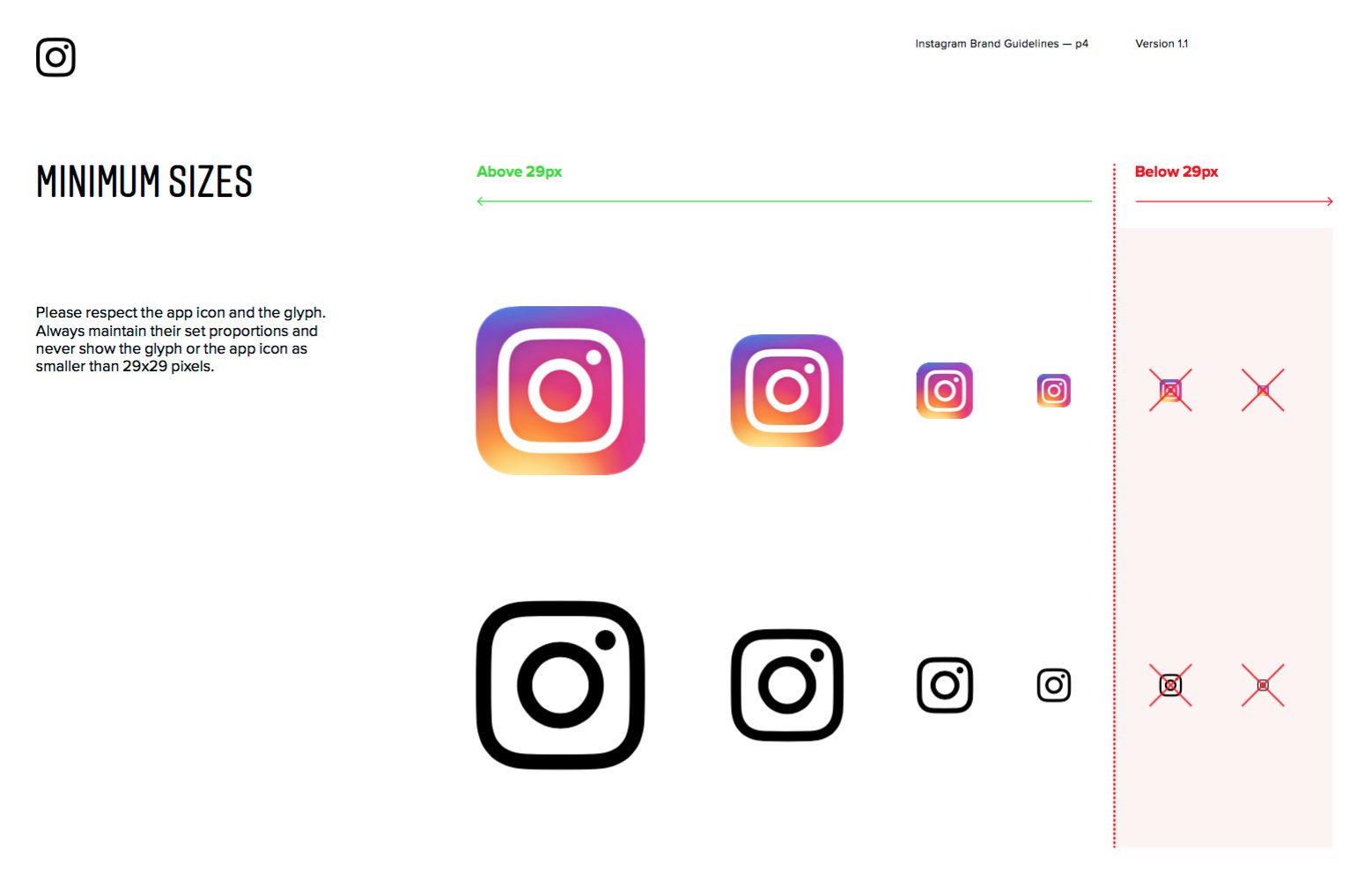 Разрешение для логотипа в Instagram