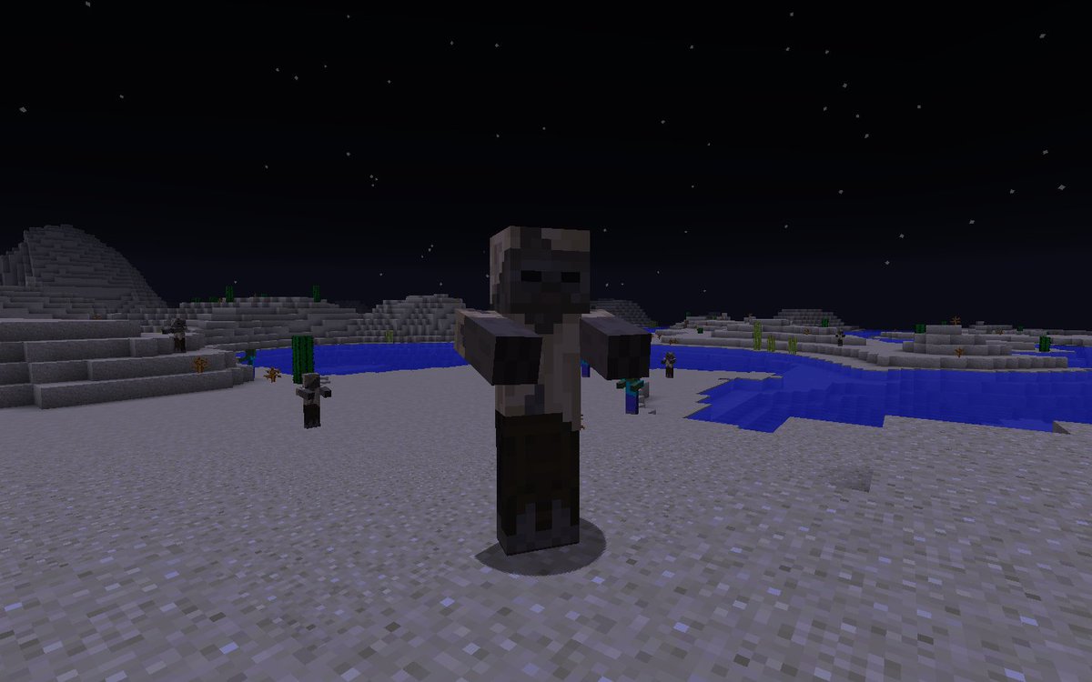 Saziumr Husk ハスク が追加されました ゾンビの様で 暑いバイオームでスポーンします 日光では燃えず 攻撃されると 空腹の効果を数秒間付与されます また 通常のゾンビより2ピクセル高いです