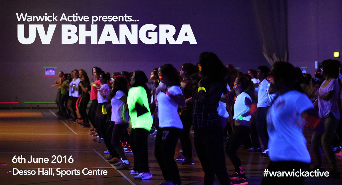 warwicksport's tweet photo. Glow and dance with UV Bhangra!
Event: https://t.co/gOlid17tYo
#WarwickActive https://t.co/oRZXMZAjc5