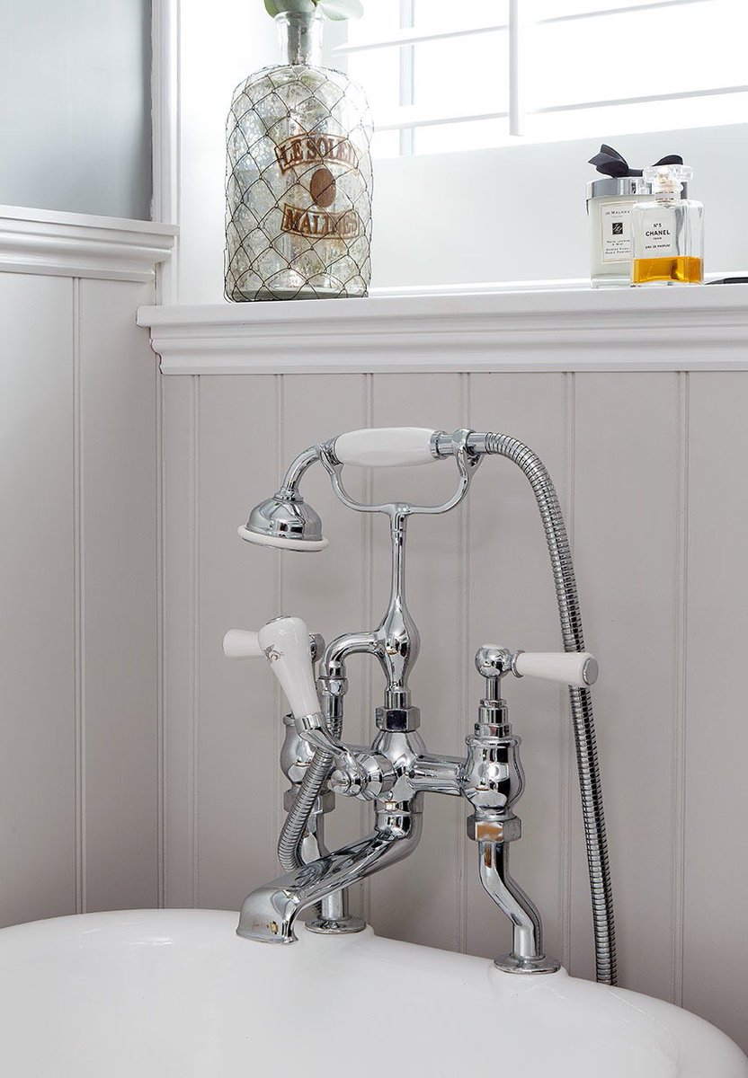 Love the <a href="/LefroyBrooks/">Lefroy Brooks</a> tap with shower in this CPI designed, supplied &amp; installed #bathroom. #tailored #luxury