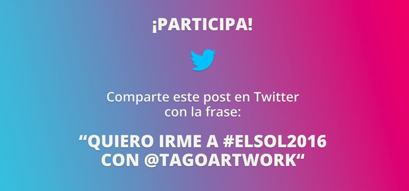 Tagoartwork's tweet image. Te invitamos a #ElSol2016! Tenemos 2 entradas dobles! ➡ bit.ly/1TqI1zn